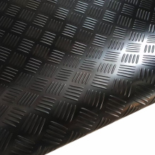 Black Fine Ribbed Patterned Garage Rubber Flooring Mats in Rolls Rubber Floor